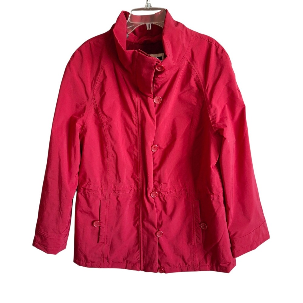 Kristen Blake Red Winter Coat Jacket Women Small Fleece Interior Front Zipper